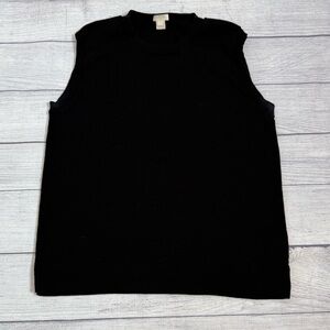 J.Crew Black Sleeveless Crewneck Cotton Top Size L